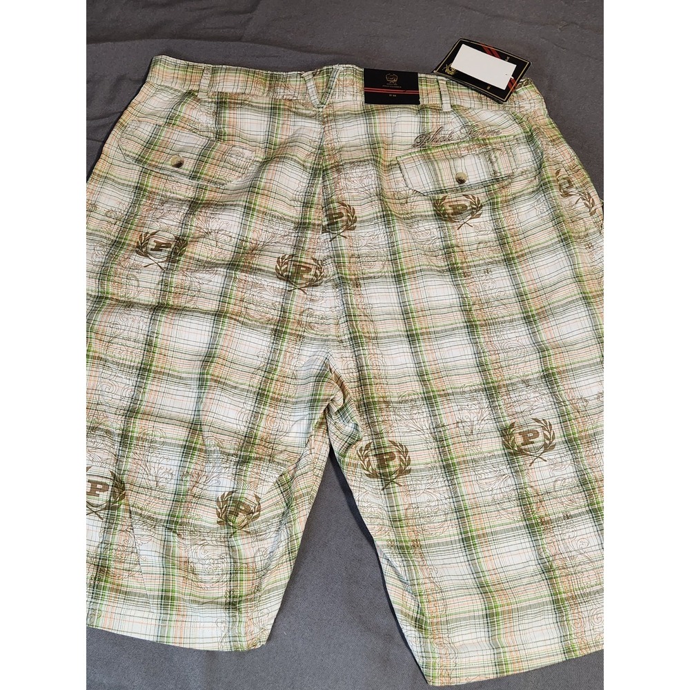 Phat Farm Classic Original  Plaid Shorts Men's Size 44 NWT VTG Embordered Logo‎